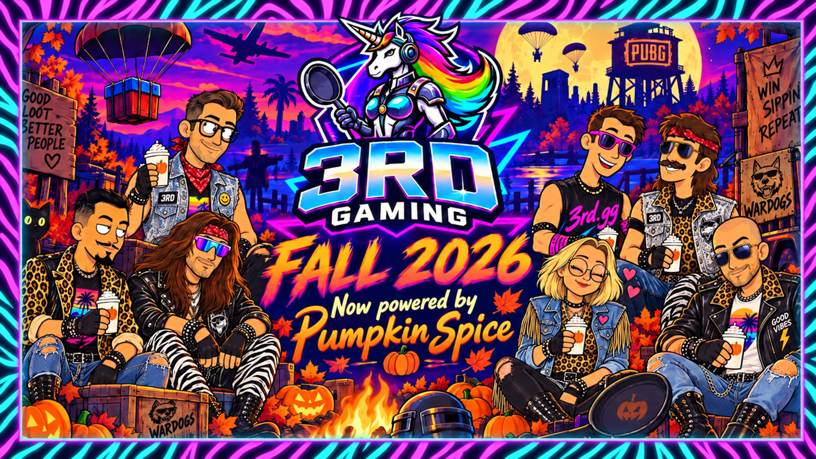 3rd Gaming WARDOGS clan Fall 2026 retro 80s community banner
